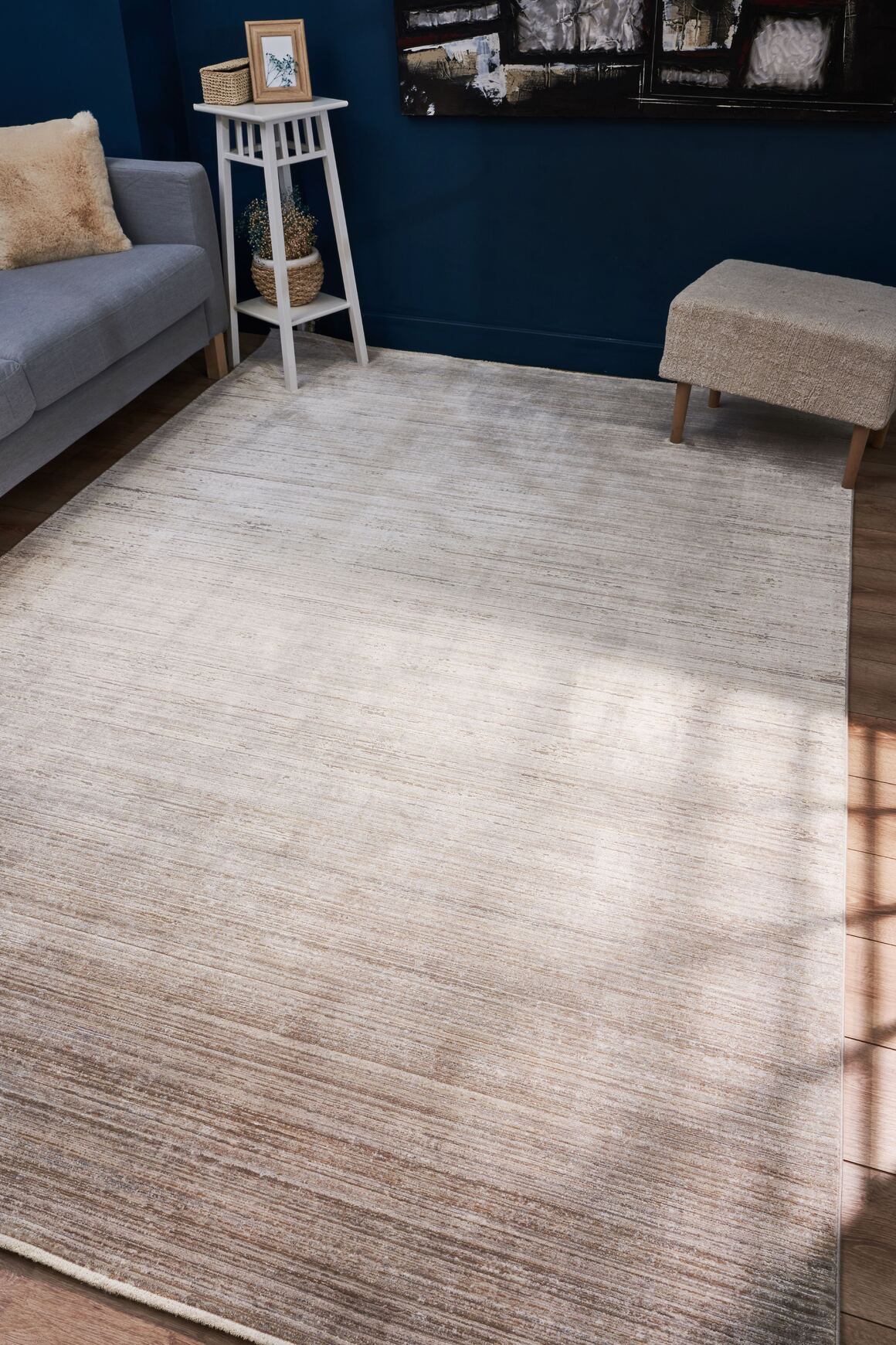 Queen 8110 Krem - Viskon Bambu Halı | Dokuma Salon Halısı